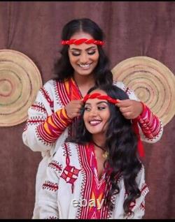 Ethiopian Gondar Traditional Women Dresses (Red)