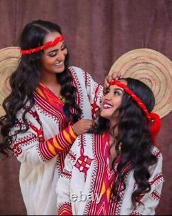 Ethiopian Gondar Traditional Women Dresses (Red)