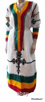 Ethiopian Traditional Women Dresses With Ethiopian Flag