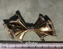 Exquisite Adler Bow Brooch. Solid 14ct Gold. Set With 2.8 Ct Natural Diamonds