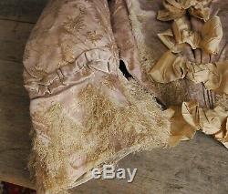 Exquisite Antique Wedding Gown 1840's Victorian Dress Mauve Silk Damask & Bows