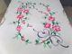 Exquisite Vintage Applique Pink Roses Bow Quilt Handmade 74 x 86