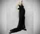 Extravagant detachable tulle train skirt. Avant-garde black bustle with train