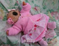 FUN reborn gift piglet baby PETAL PINK BOWS 4lb6oz JosyNN BABY BUT NOT A BABY