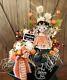 Fall Autumn Floral Wagon Tabletop Centerpiece with Handmade Doll Pumpkins & Bow