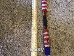Fantastic Native American beaded Bow American flags Exc
