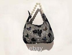 Fashion bag hand handle shoulder vintage pearl butterfly by luxury italian brand