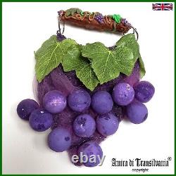Fashion bag original accessories hand handle vintage brand luxury purple grape