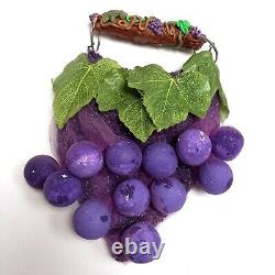 Fashion bag original accessories hand handle vintage brand luxury purple grape