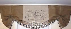 French Country Script Linen And Burlap Valance For A Regular, Bay, Or Bow Window