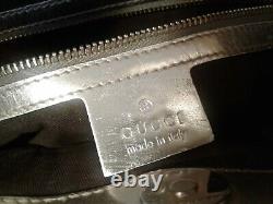 GUCCI QUEEN HOBO Platinum Gold Logo Embossed Guccissima Leather withBow -STRIKING