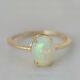 Genuine 1.05 Ct Opal Gemstone 14K Yellow Gold Wedding Ring Valentine Jewelry NEW