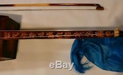 Genuine Hand Made Mongolian Morin Khuur Two String Horse Head Fiddle with Bow