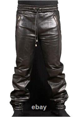 Genuine Sheep/Lambskin Soft Leather Trouser Draw Pants For Men For Jogging Pants