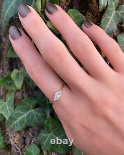 Gift For Her 14k Gold Diamond Minimalist Bow Birthday Engagement Diamond Ring