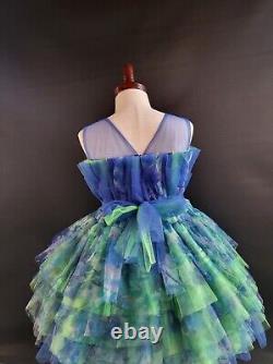 Girls blue and green hand made tutu dress