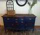 Gorgeous Navy/Copper Hand Painted Bow Front Sideboard