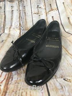 Gravati Womens Ballet Flats Black Patent Leather US Size 8 Handmade In Italy