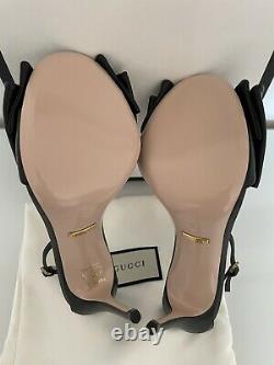 Gucci Sylvie Crystal Bow Leather Sandals 38 RP£850 Marmont Ace Falacer
