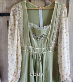 Gunne Sax Dress Vintage Cottagecore 70s style Embroidered Prairie maxi dress