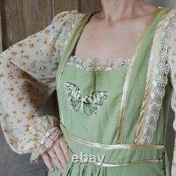 Gunne Sax Pattern Cottagecore 70s vintage style Embroidered Prairie maxi dress