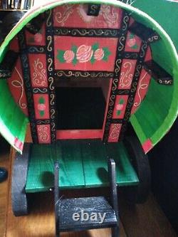 Gypsy bow top caravan wooden dog / cat kennel romany hand made