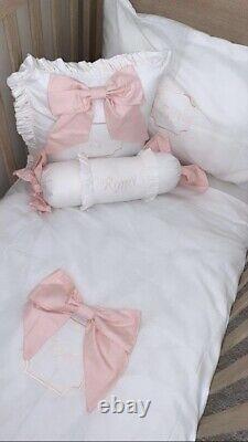 Hand Made Girl, Princess Pink Bow Cot Bedding Set, Crib, Next To Me, Cot