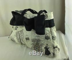 Hand Made OOAK Fly me to Paris hand quilted double bow bag
