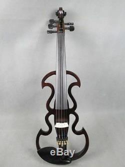 Hand made 5 strings electric violin 4/4, solid wood free case bow cable