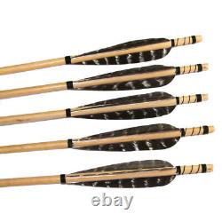 Handmade Archery Traditional Recurve Bow & Wooden Arrows, Quiver, Protector Set