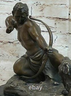 Handmade Bronze Statue man bow Hercules the Archer Greek Myth Deco Art Figure