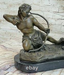 Handmade Bronze Statue man bow Hercules the Archer Greek Myth Deco Art Figure
