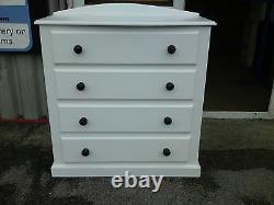 Handmade Classique Bow Fronted 3 Drawer Bedside Ivory No Flat Packs