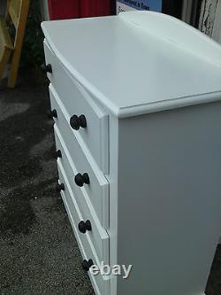 Handmade Classique Bow Fronted 3 Drawer Bedside Ivory No Flat Packs