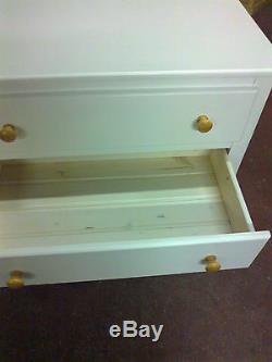 Handmade Classique Bow Fronted 4 White Drawer Chest Metal Handles No Flat Packs