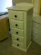 Handmade Classique Bow Fronted 5 Drawer Narrow Chest Ivory Cream No Flat Packs