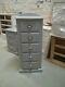 Handmade Classique Bow Fronted 5 Drawer Narrow Grey/chrome Cups No Flat Packs