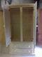 Handmade Classique Bow Fronted Pine Gents 2 Drawer Wardrobe No Flat Packs