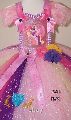 Handmade Girls Princess Cadence My Little Pony Glitter Party Tutu Tulle Dress