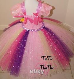 Handmade Girls Princess Cadence My Little Pony Glitter Party Tutu Tulle Dress