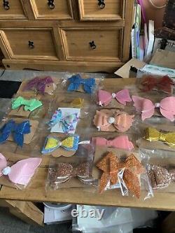 Handmade Hair Bows Various Sizes Patterns Colours Some With Glitter