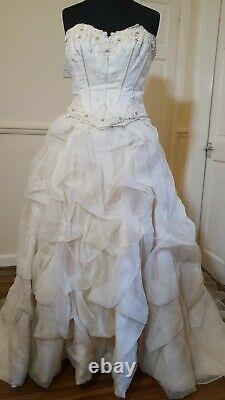 Handmade Ivory Wedding Dress size 12/14 with bow on the back