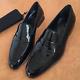 Handmade Mens Patent Leather Shoes, Men Black formal shoes moccasins Loafer