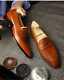 Handmade Mens Tan color Leather dress shoes, Men leather moccasins Loafer