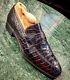 Handmade Mens brown Crocodile embossed leather formal shoes moccasins Loafer