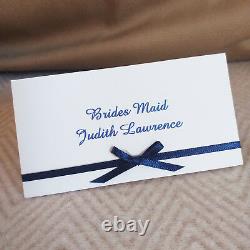 Handmade Personalised LOVELY VINTAGE BOW Name Place Cards Any Qty or Colour