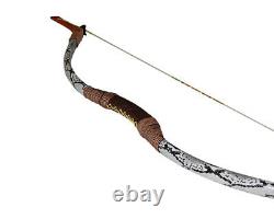 Handmade Snakeskin Recurve Bow Archery Mongolian Horsebow Hunting Target 30-50lb