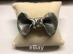 Handmade Sterling Bracelet with Bow Centerpiece