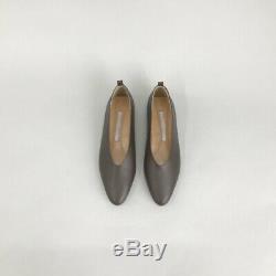 Handmade Women Almond Toe Leather Flat Shoes Ballet Bottega Slip On Soft