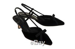 Handmade Women Shoes Velvet Slingback Sandal Bow Knot Galop Blahnik
